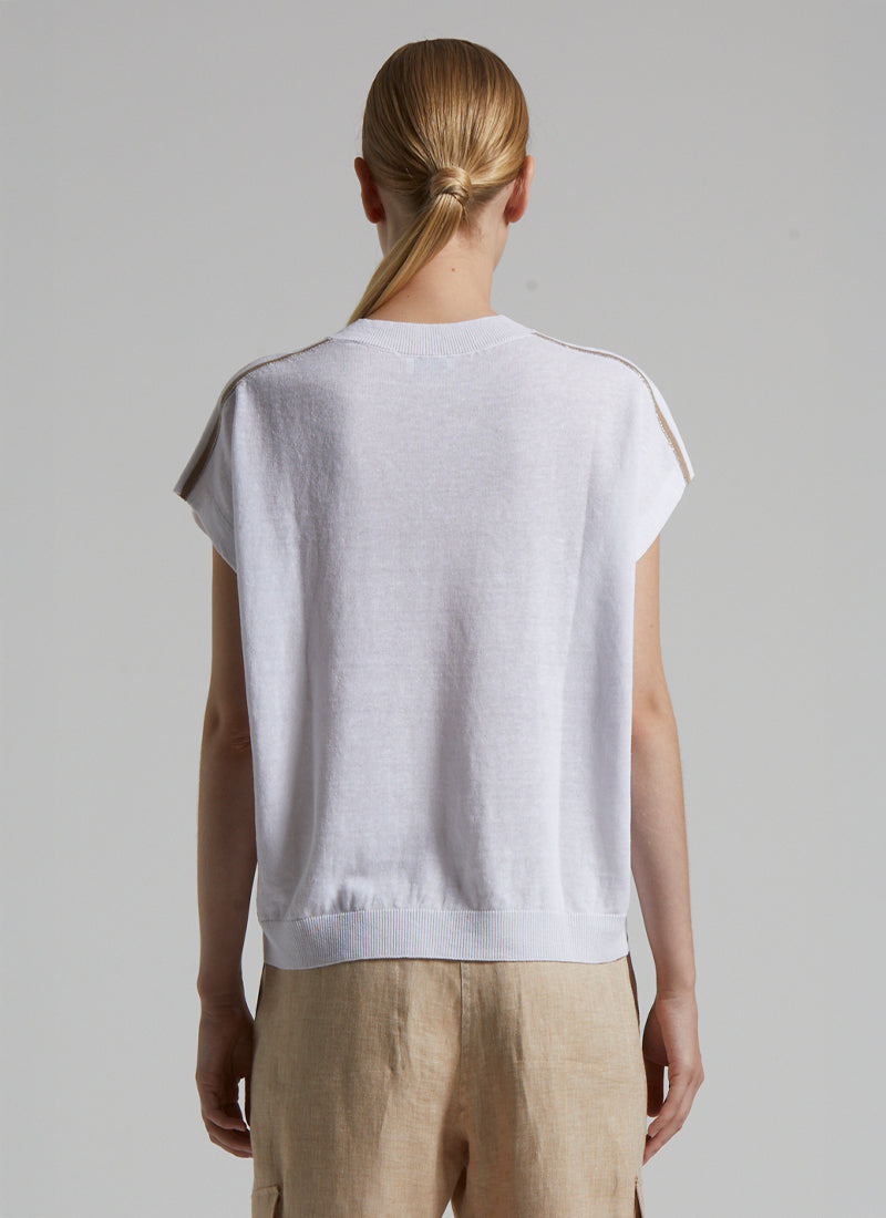 Cap Sleeve V Neck Sweater