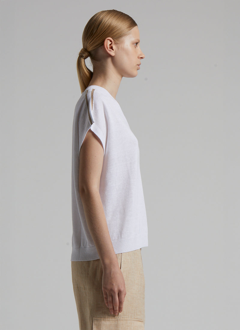 Cap Sleeve V Neck Sweater