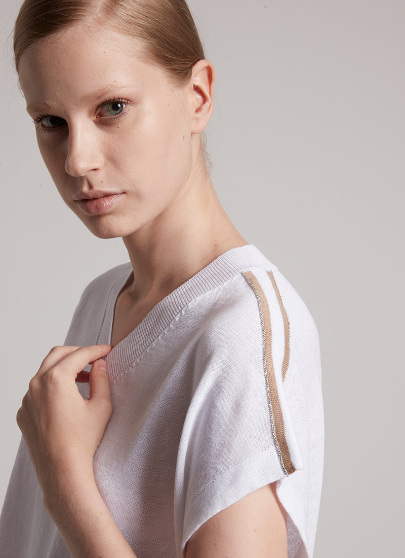 Cap Sleeve V Neck Sweater