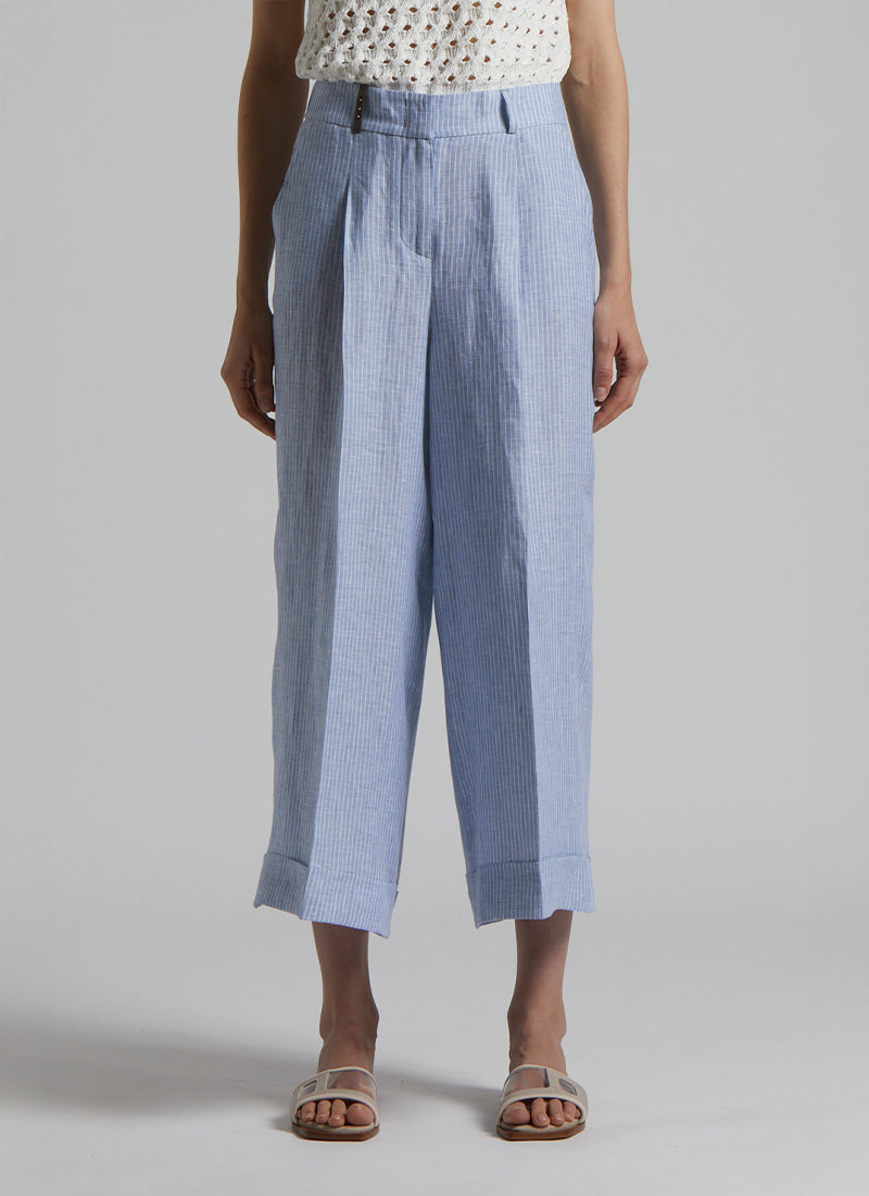 Linen Striped Trousers