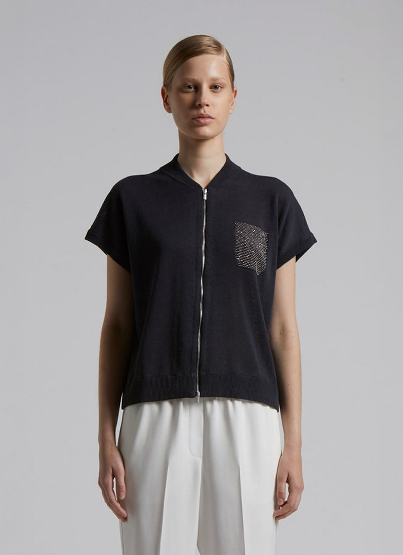Peserico Knit Bomber Cotton Linen