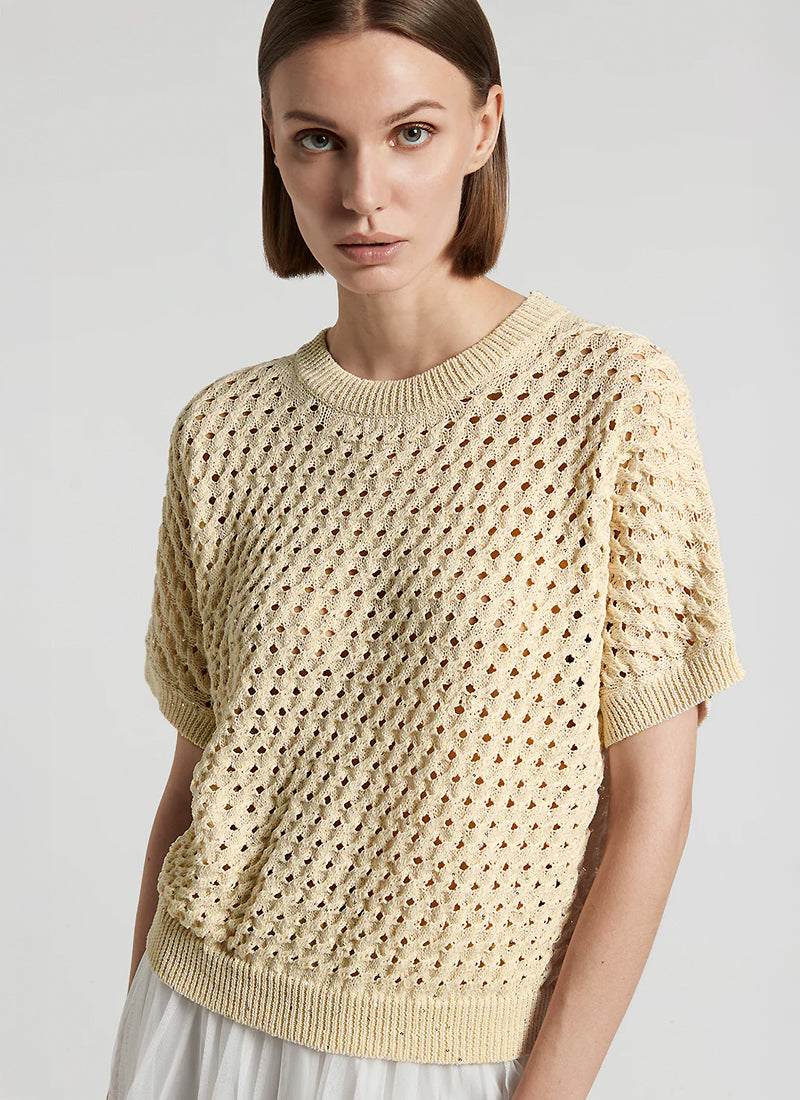 Peserico Short Sleeve Micro Sequins Sweater