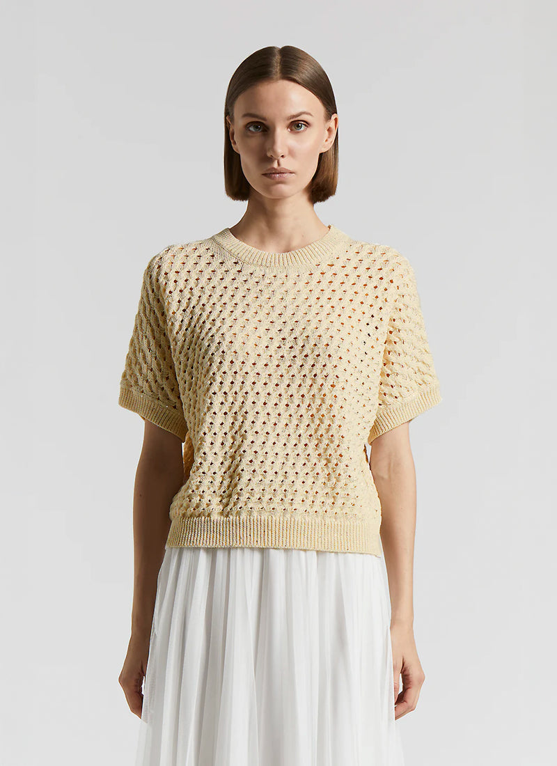Peserico Short Sleeve Micro Sequins Sweater