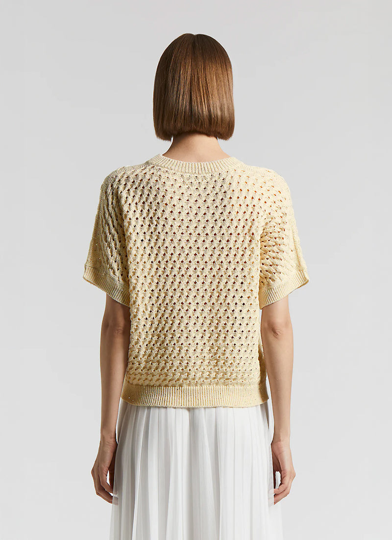 Peserico Short Sleeve Micro Sequins Sweater