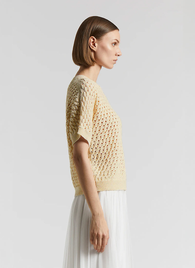 Peserico Short Sleeve Micro Sequins Sweater
