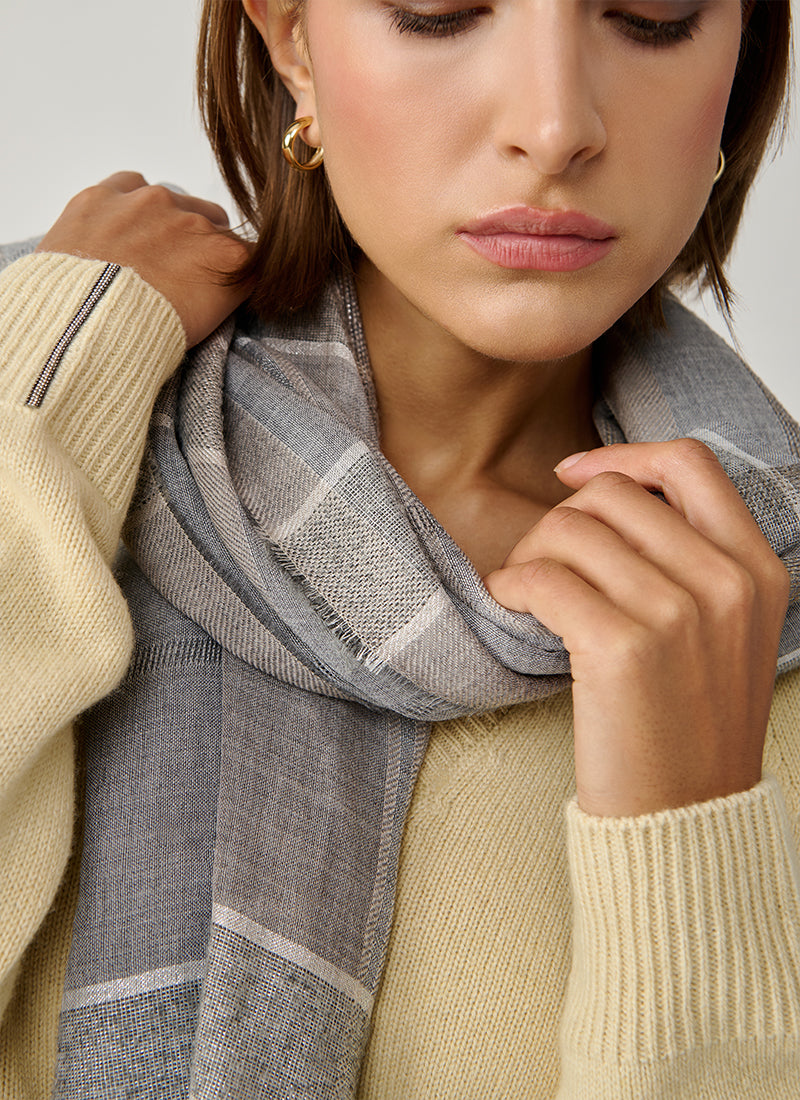 Wool Lurex Scarf by Peserico at Andrews