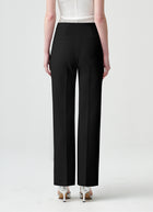 RVN Straight Crepe Front Slit Knit Pants
