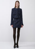 RVN Cropped Tweed Jacket With Fringe