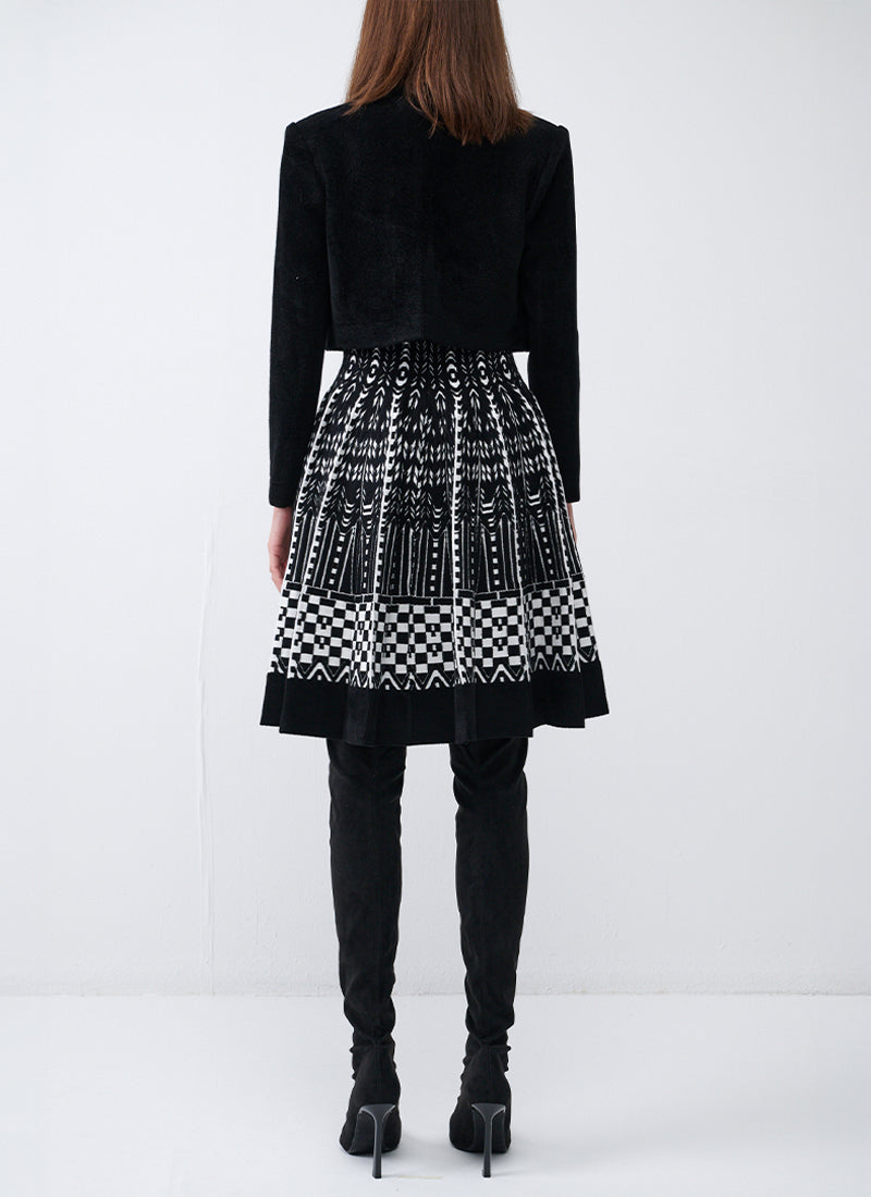  Checkered Jacquard Sleeveless Mini Dress by RVN at Andrews 