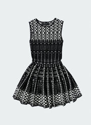 RVN Checkered Jacquard Sleeveless