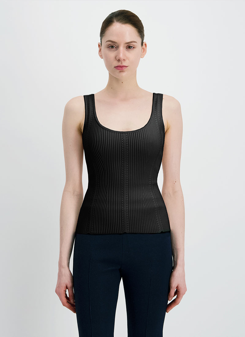 RVN Embellished Knitted Reversible Tank Top