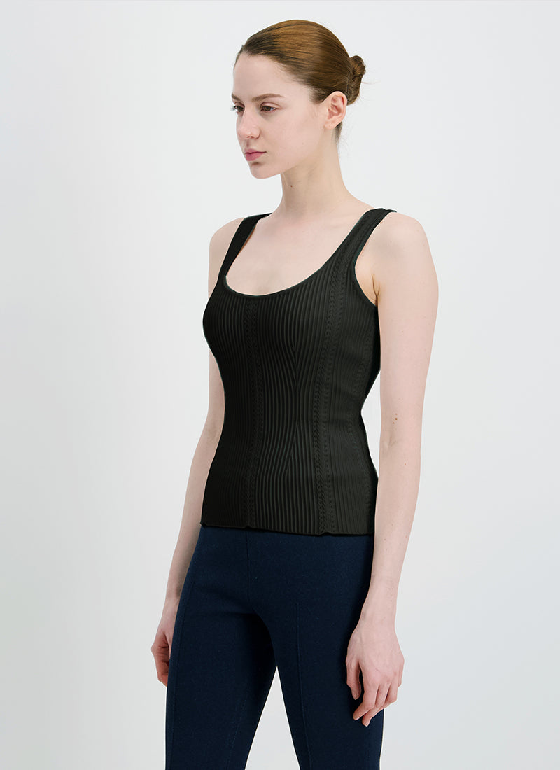 RVN Embellished Knitted Reversible Tank Top
