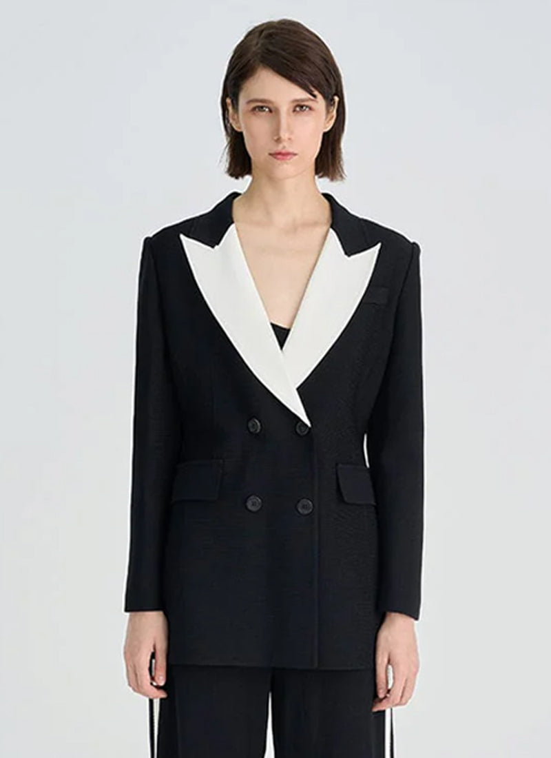 RVN Tuxedo Double-Breasted Blazer