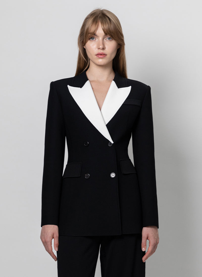 RVN Tuxedo Double-Breasted Blazer