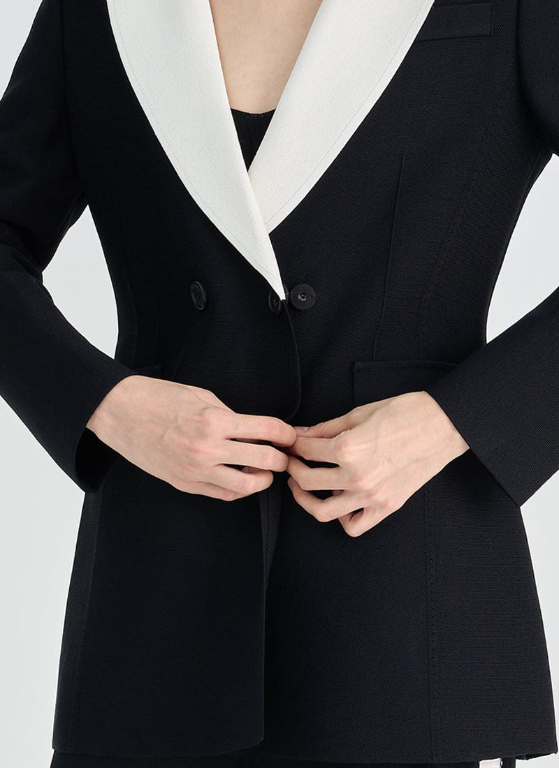 RVN Tuxedo Double-Breasted Blazer