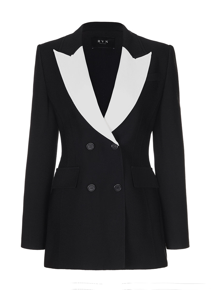 RVN Tuxedo Double-Breasted Blazer