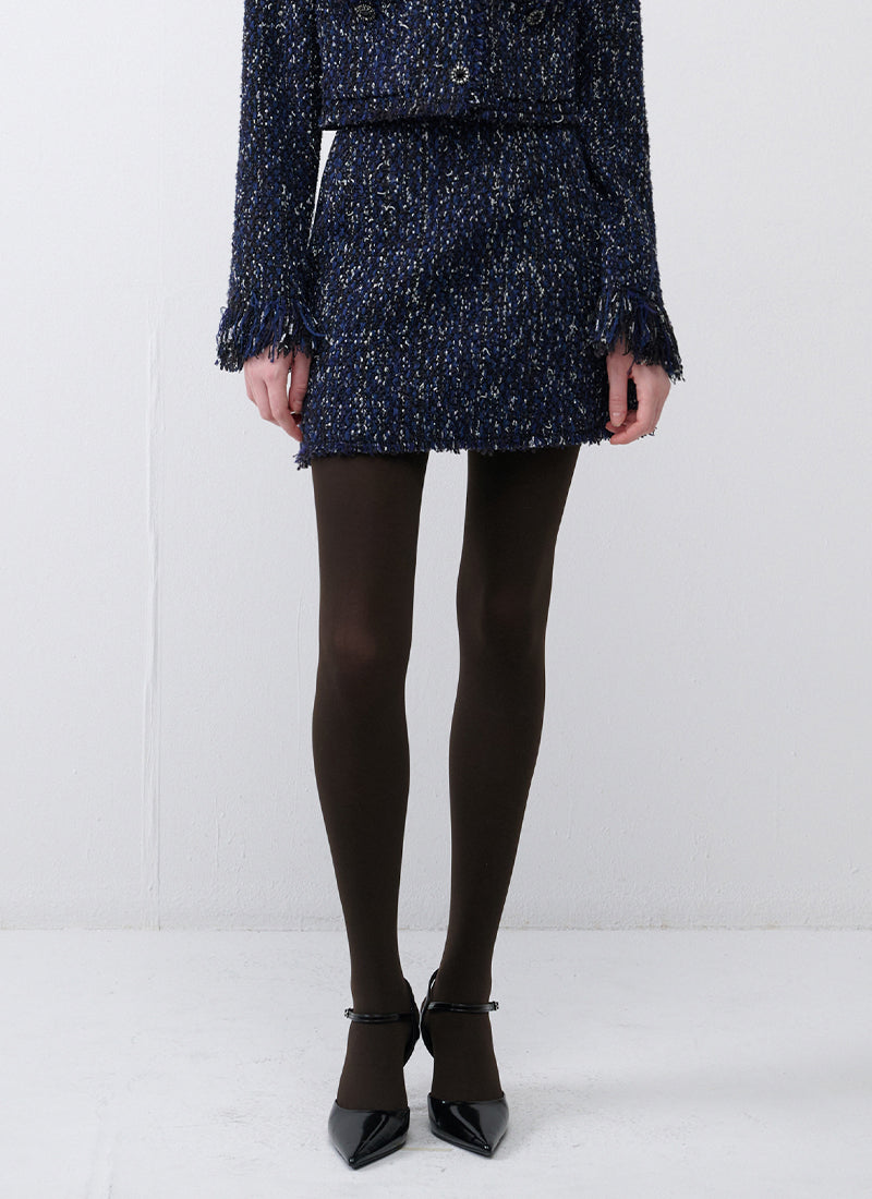 RVN Tweed Knit Mini Skirt