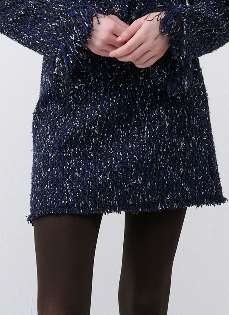 RVN Tweed Knit Mini Skirt