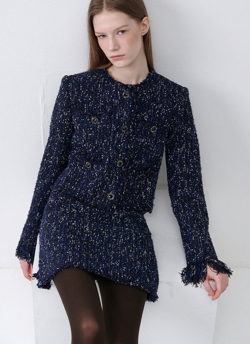 RVN Tweed Knit Mini Skirt