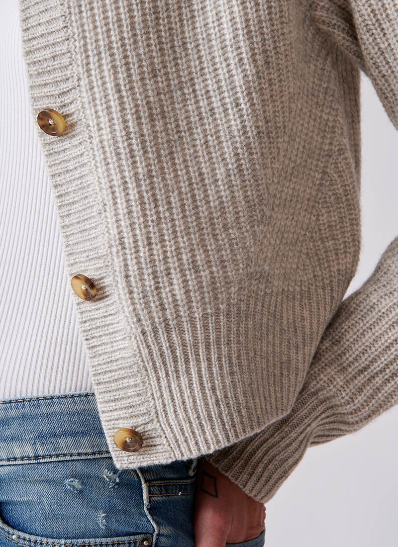 White+Warren Ribbed Button Cardigan
