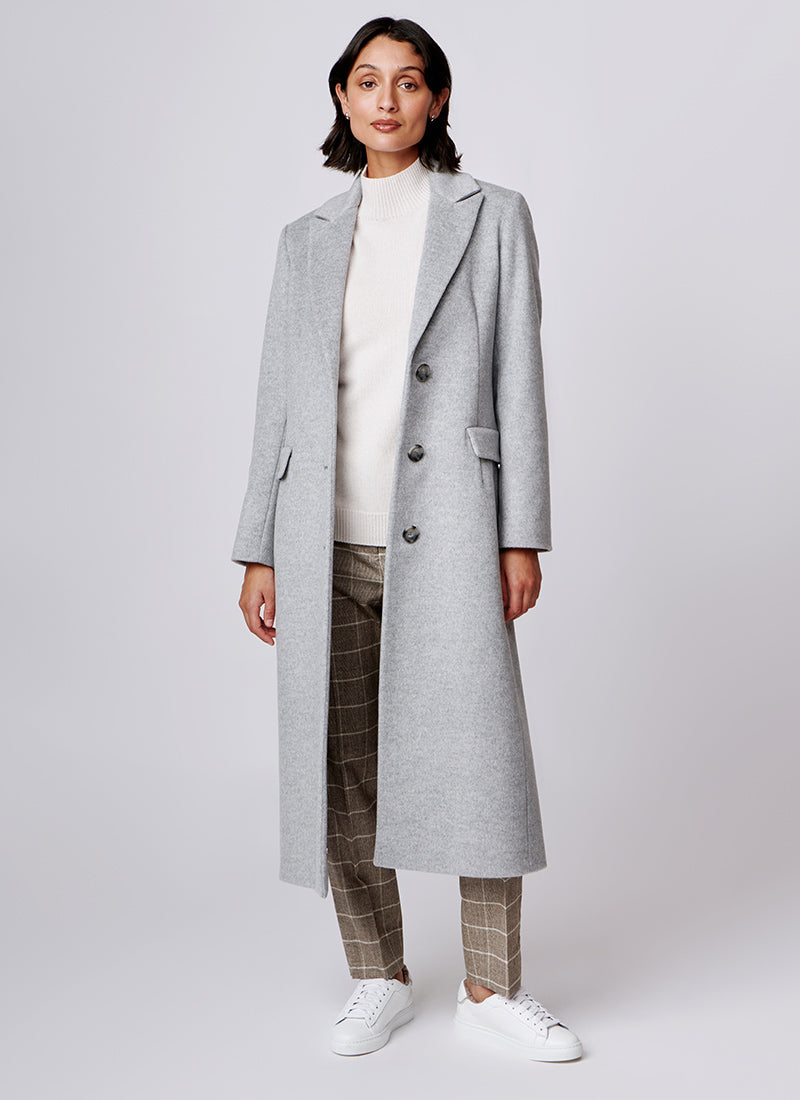 ladies grey single breasted coat