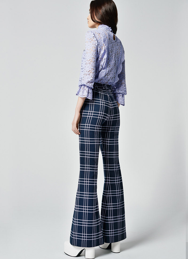 Smythe Plaid Bootcut Pant