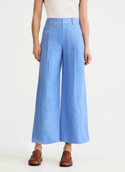 Smythe Linen Cropped Pleated Trouser