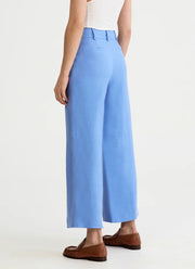 Smythe Linen Cropped Pleated Trouser