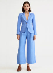 Smythe Linen Cropped Pleated Trouser