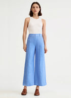 Smythe Linen Cropped Pleated Trouser