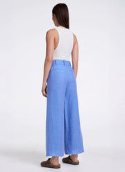 Smythe Linen Cropped Pleated Trouser