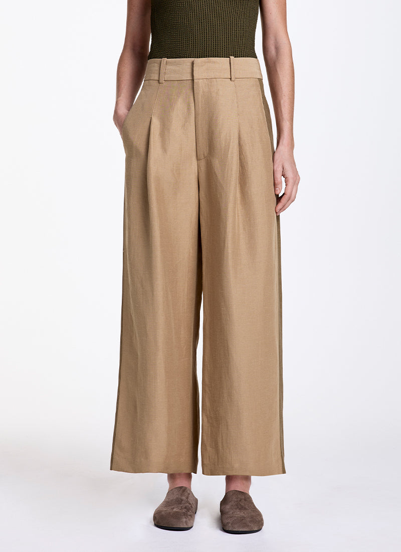 Smythe Tux Stripe Crop Pleated Trouser