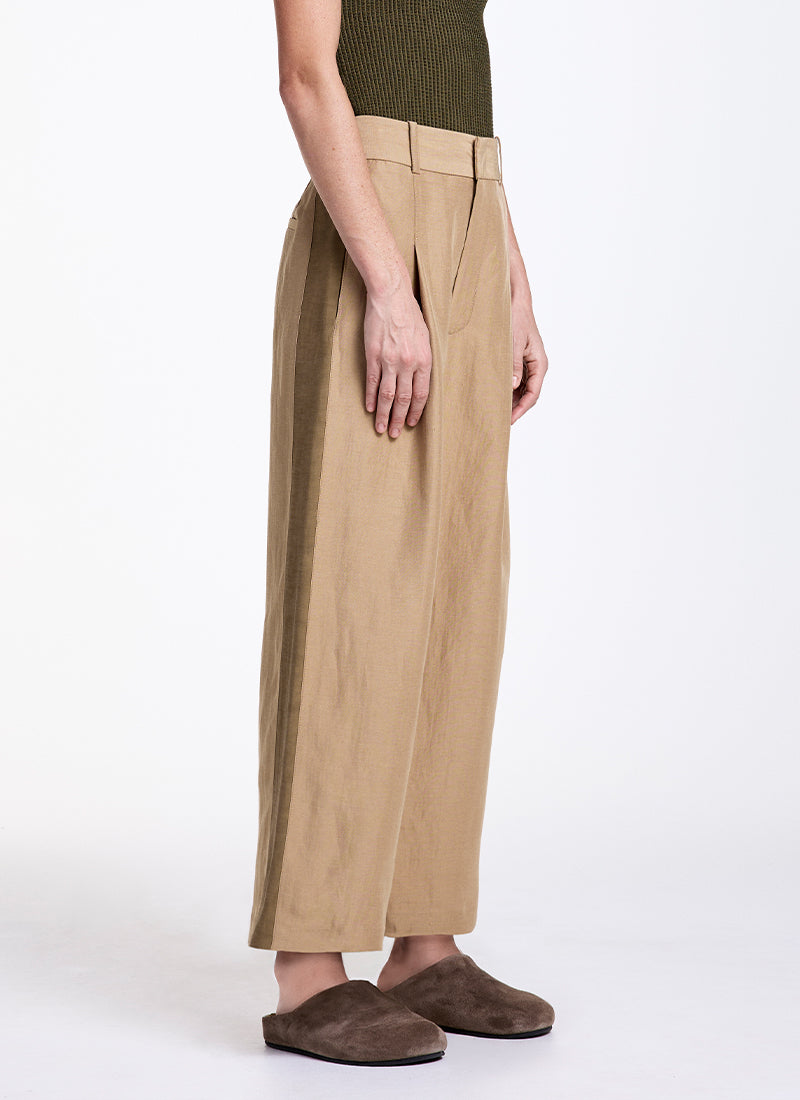 Smythe Tux Stripe Crop Pleated Trouser
