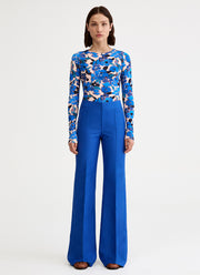 Smythe Wide Leg Pintuck Trouser
