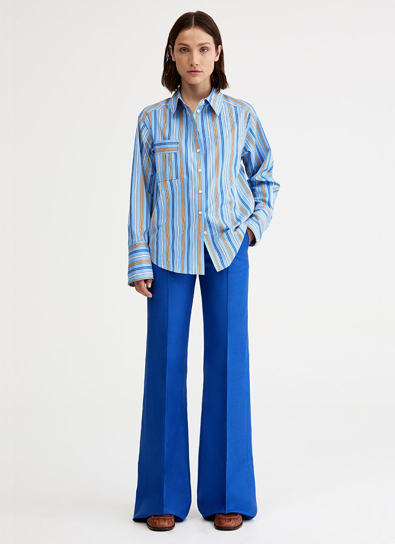 Smythe Wide Leg Pintuck Trouser