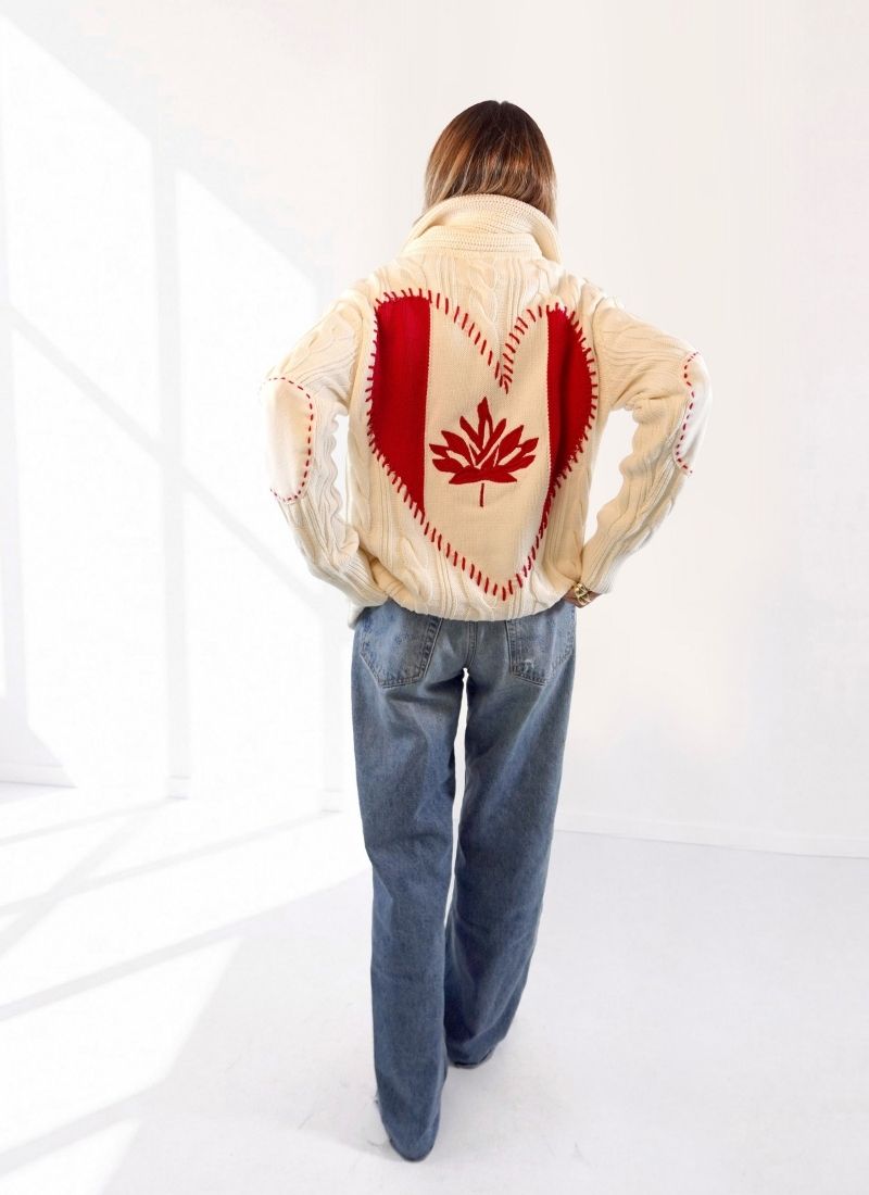 Helen Shawl Canadian Flag Cardigan by Kerri Rosenthal | Andrews
