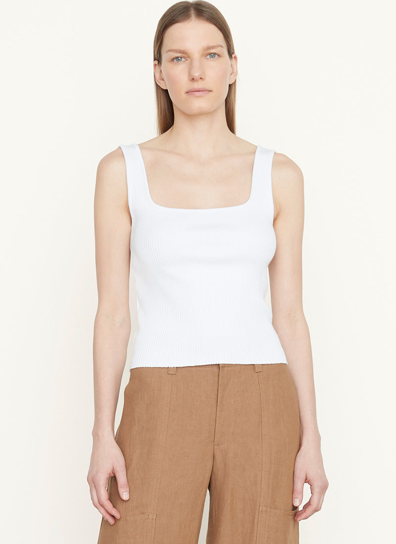 Vince Rib Square Neck Tank