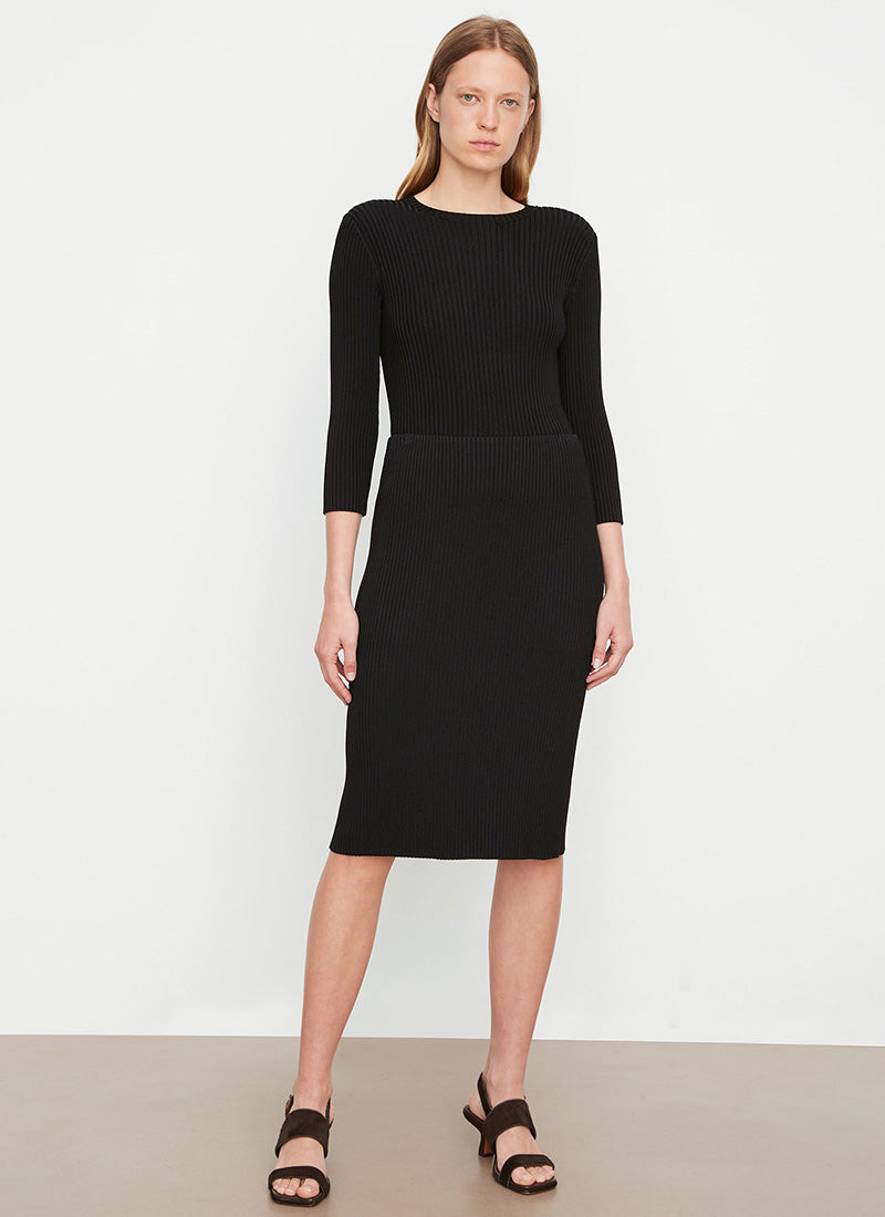 Vince Ribbed Rayon Skirt