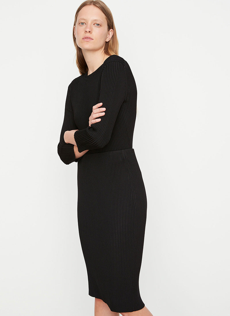 Vince Ribbed Rayon Skirt