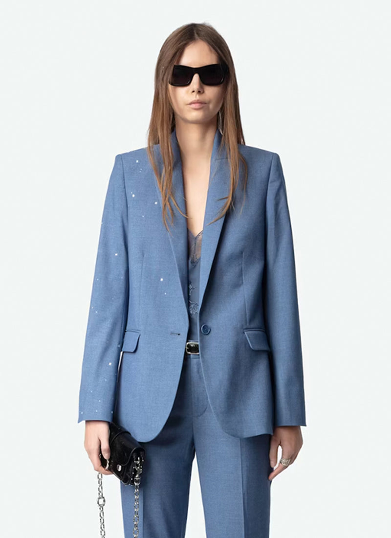 Zadig & Voltaire Valse Chine Strass Stars Blazer