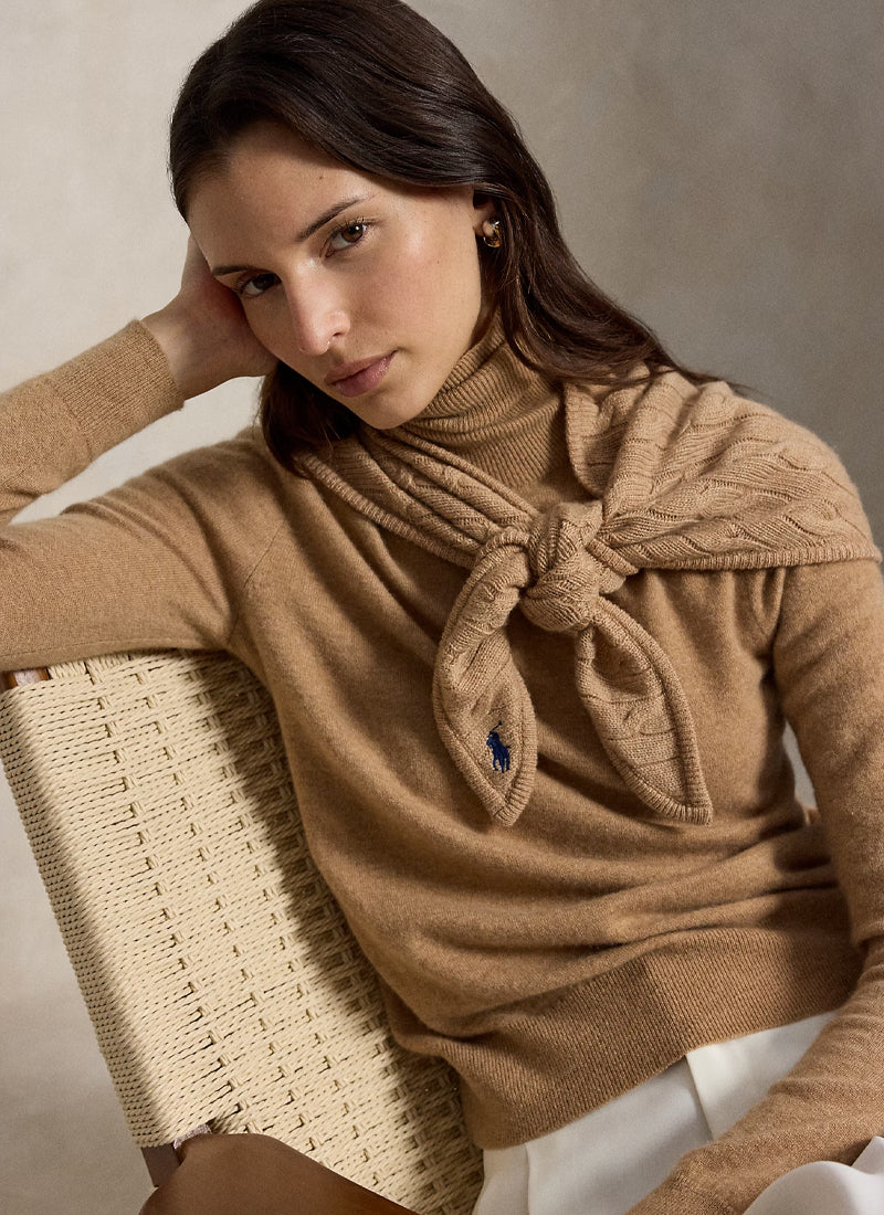 Cable Triangle Scarf