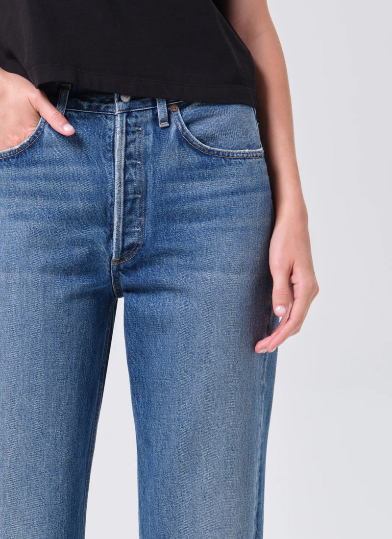 AGOLDE 90's Crop Mid Rise Straight Jeans