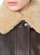 Alata Shearling Collar Leather Bomber