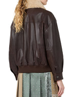 Alata Shearling Collar Leather Bomber