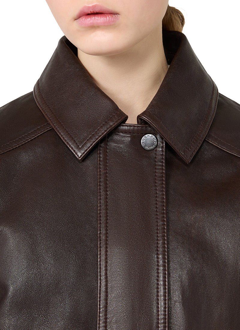 Alata Shearling Collar Leather Bomber
