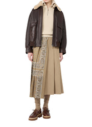 Alata Shearling Collar Leather Bomber