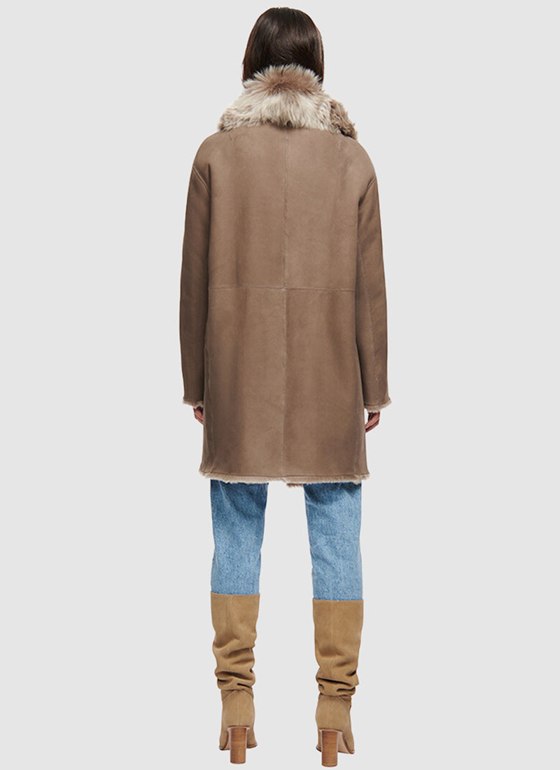 Hiso Ally Shearling Single-Breasted-Coat