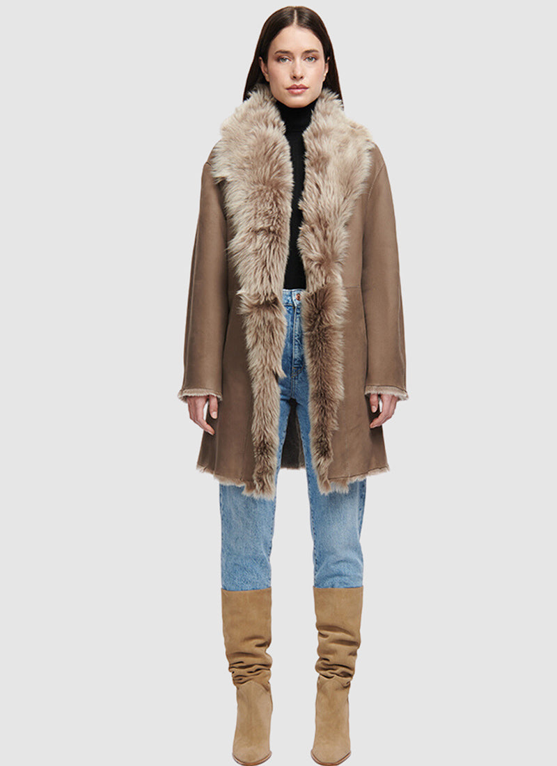 Hiso Ally Shearling Single-Breasted-Coat
