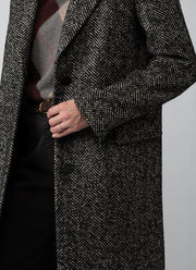 Amanda Single Breasted Tailored Herringbone Coat