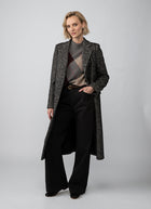 Amanda Single Breasted Tailored Herringbone Coat